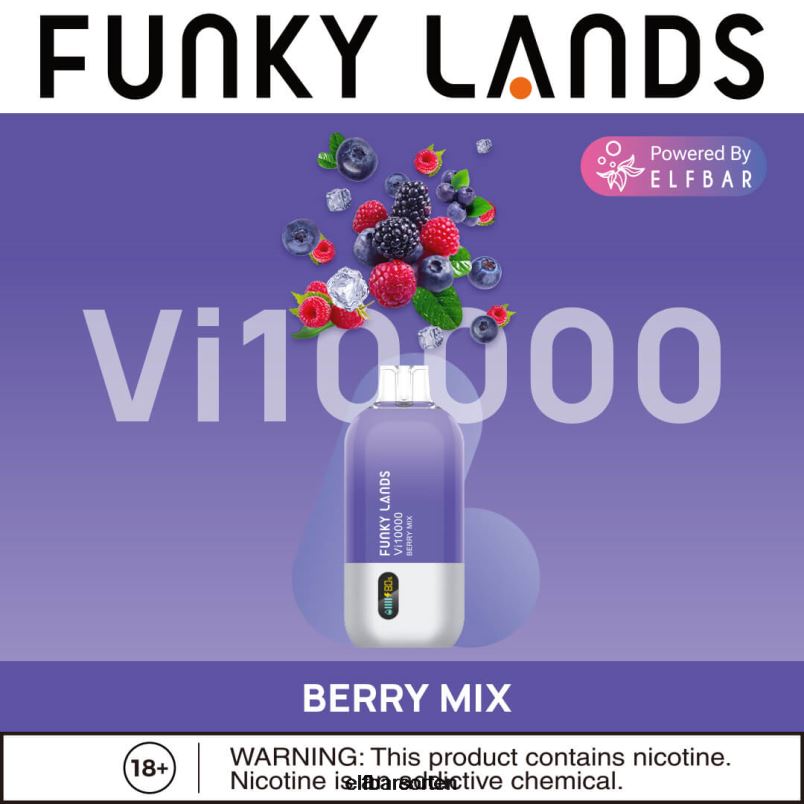 ELFBAR Funky Lands Einweg-Vape VI10000 Züge Beerenmischung B228H159 - ELFBAR Nachfullbar Aufladen