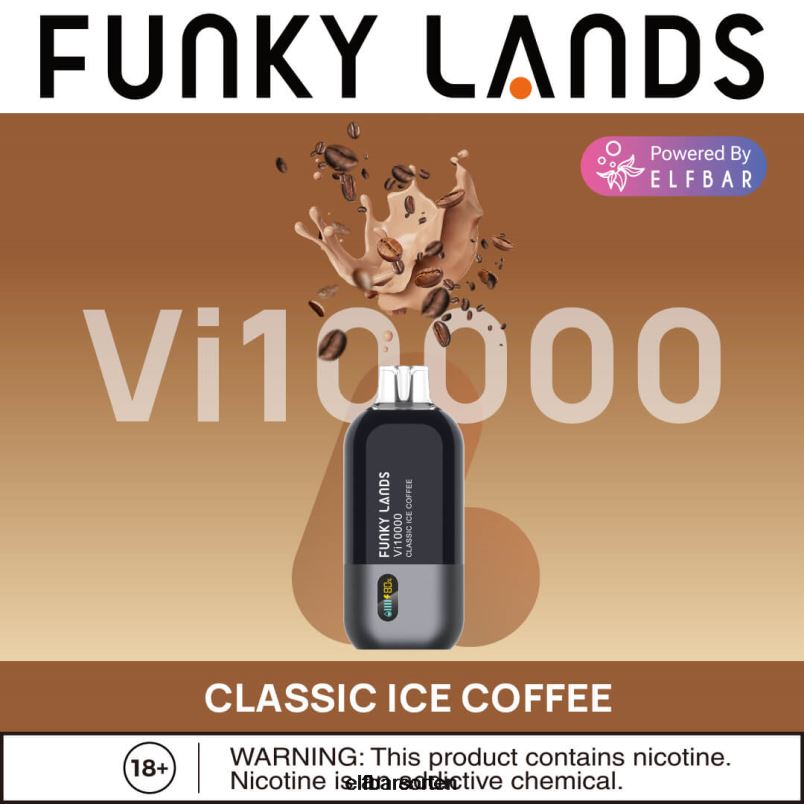 ELFBAR Funky Lands Einweg-Vape VI10000 Züge klassischer Eiskaffee B228H170 - ELF BAR Sorten Mit Nikotin