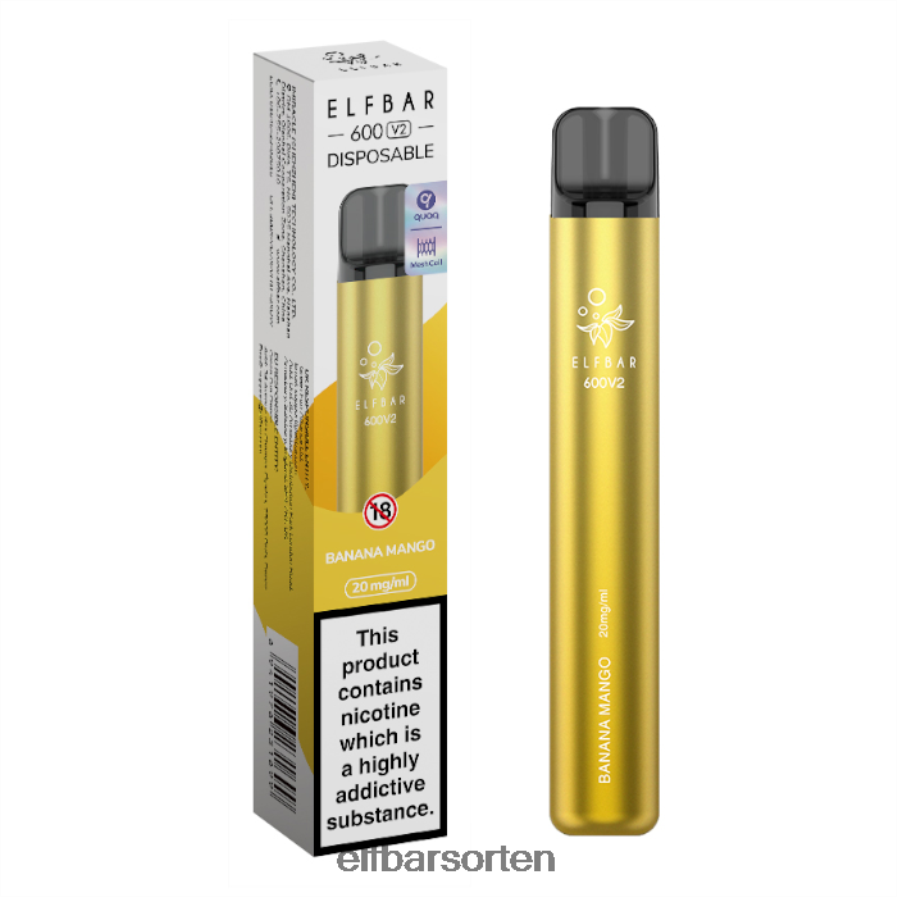 Elfbar 600v2 Einweg-Vaporizer – 20 mg Bananen-Mango - ELFBAR Sorten Rewe 6N80NB22