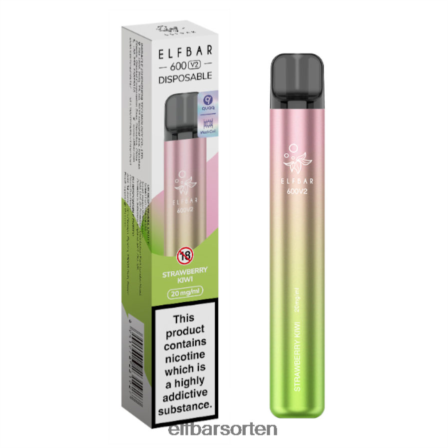 Elfbar 600v2 Einweg-Vaporizer – 20 mg Erdbeer-Kiwi - ELF BAR Sorten Liste 6N80NB3