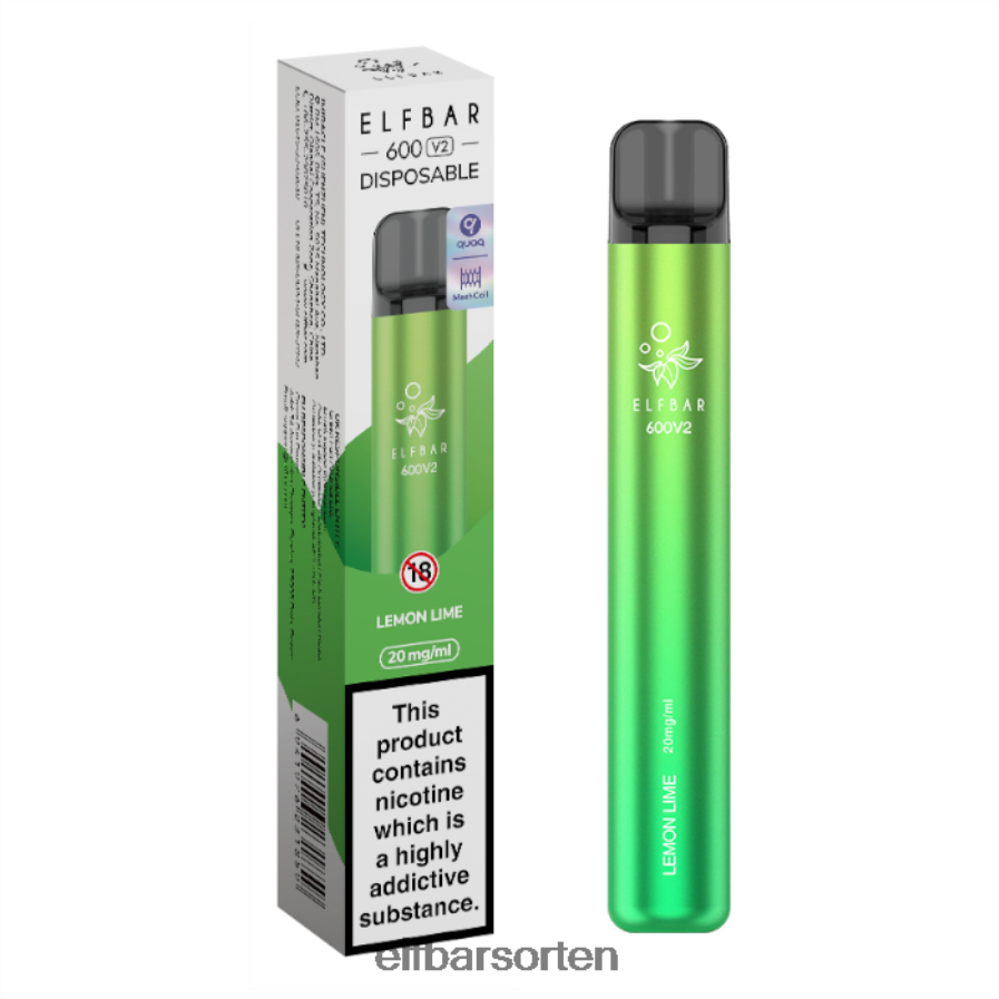 Elfbar 600v2 Einweg-Vaporizer – 20 mg Zitronenlimette - ELFBAR Nachfullbar 6N80NB15