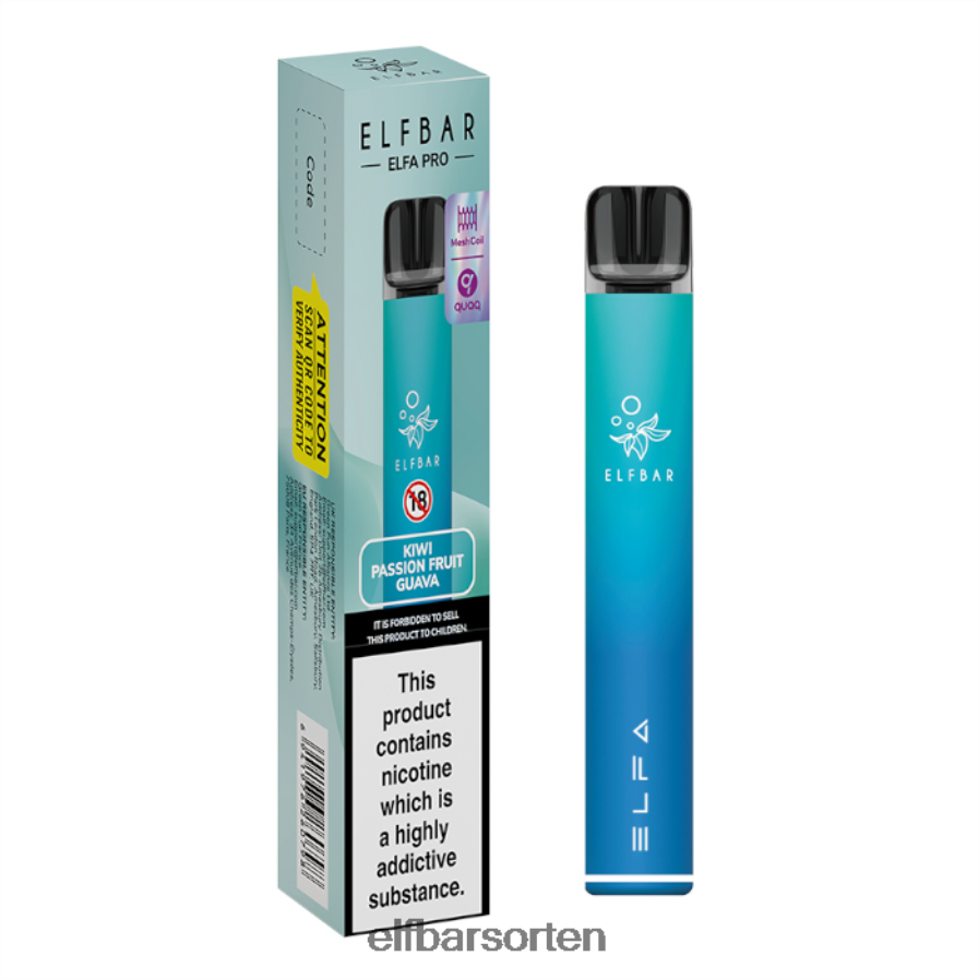 Elfbar Elfa Pro Pod Kit – wiederaufladbar Aurora Blue + Kiwi-Passionsfrucht vorgefüllte Schote - ELF BAR Sorten Mit Nikotin 6N80NB66