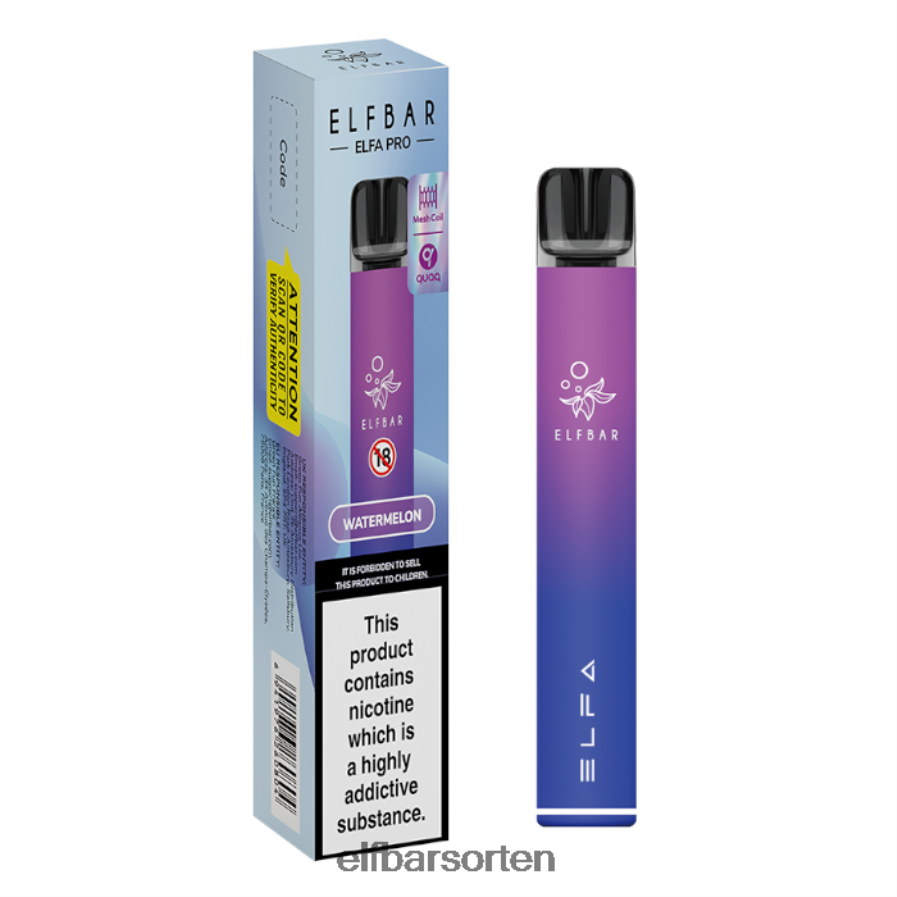 Elfbar Elfa Pro Pod Kit – wiederaufladbar Aurora Purple + vorgefüllte Wassermelonenkapsel - ELFBAR Sorten Rewe 6N80NB67