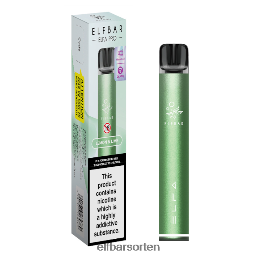 Elfbar Elfa Pro Pod Kit – wiederaufladbar Twilight Green + Zitrone und Limette vorgefüllte Schote - ELFBAR Sorten Osterreich 6N80NB76