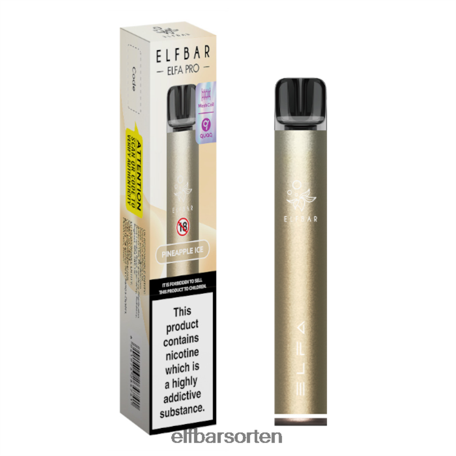 Elfbar Elfa Pro Pod Kit – wiederaufladbar dunkles Gold + vorgefüllte Ananaseis-Schote - ELFBAR Nachfullbar 6N80NB75